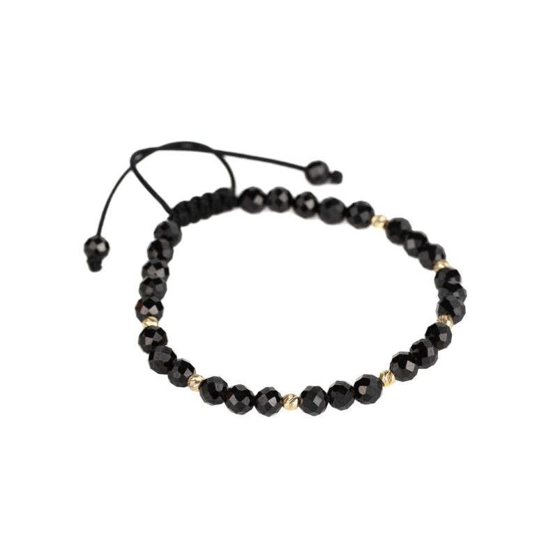 Bratara Kadras cu pietre spinel si bile din aur 14k