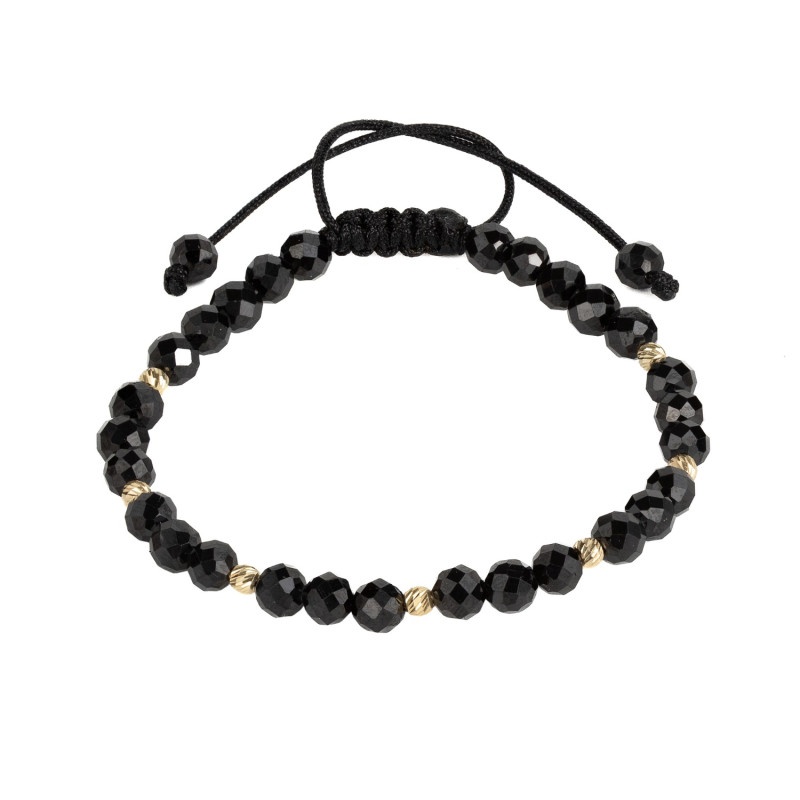 Bratara Kadras cu pietre spinel si bile din aur 14k