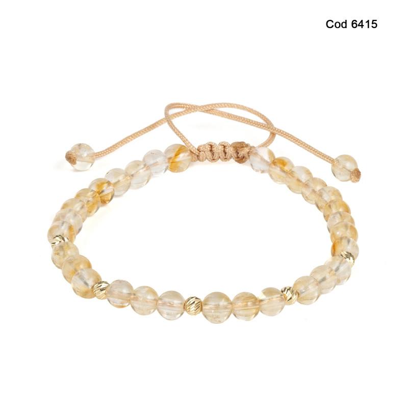 Bratara Kadras cu bile din aur 14k si pietre citrin