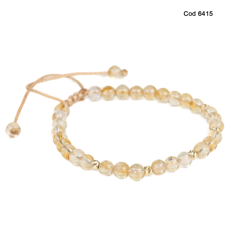 Bratara Kadras cu bile din aur 14k si pietre citrin