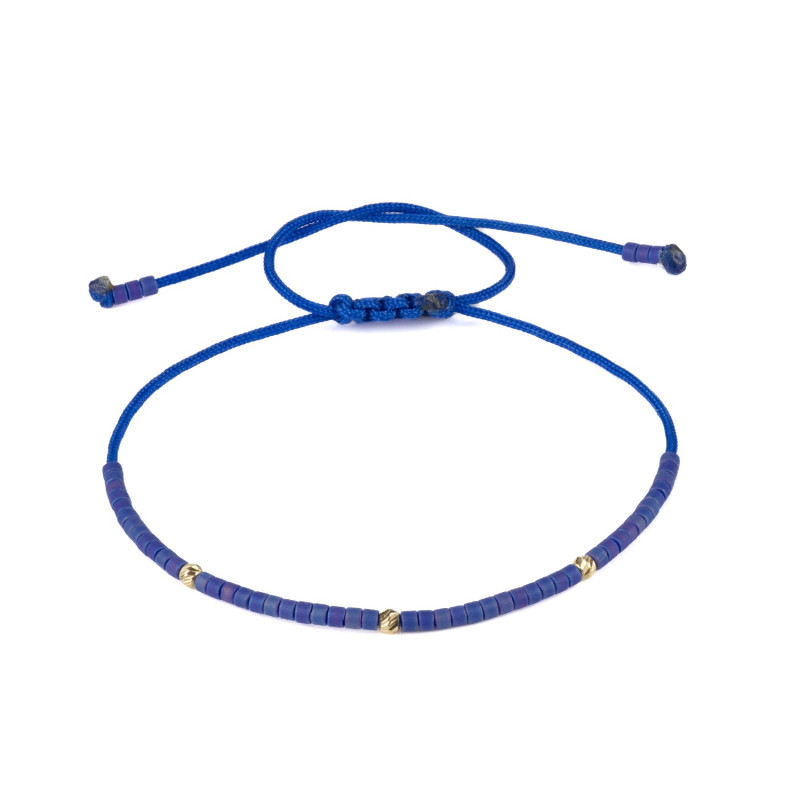 Bratara Kadras cu pietre miyuki si bile din aur 14 k