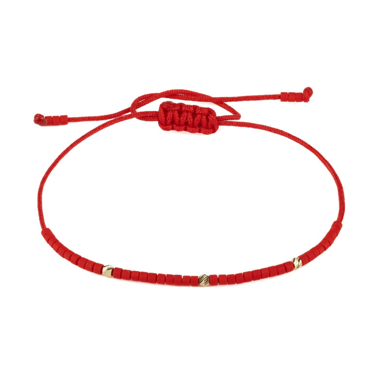 Bratara Kadras cu pietre miyuki si bile din aur 14 k