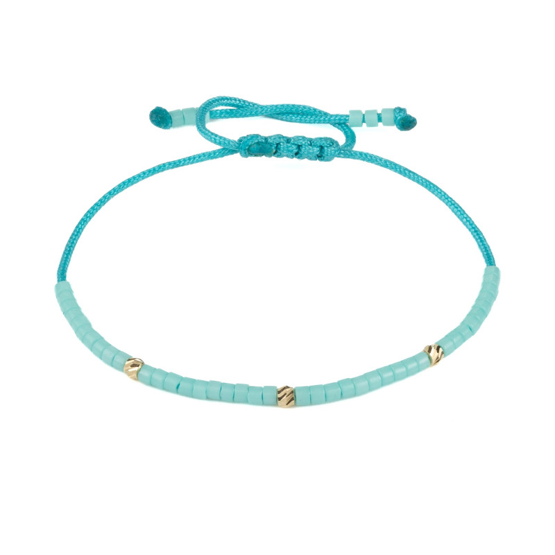 Bratara Kadras cu pietre miyuki si bile din aur 14 k