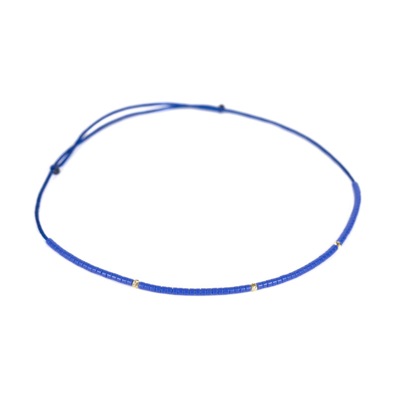 Bratara Kadras cu pietre miyuki si bile din aur 14 k