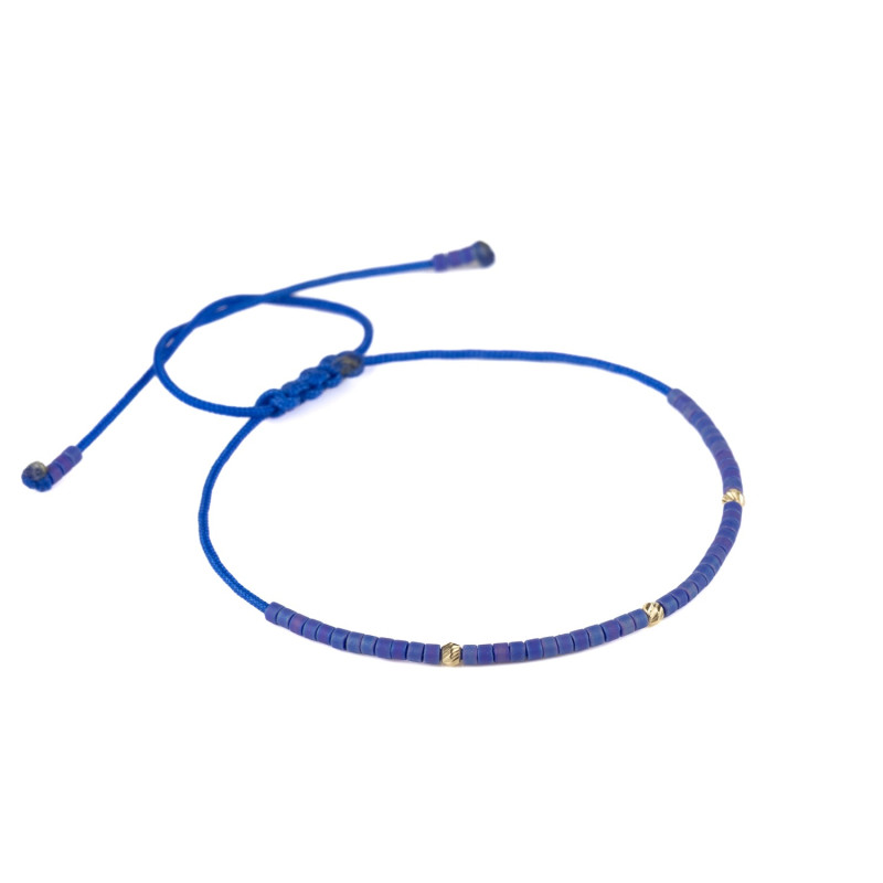 Bratara Kadras cu pietre miyuki si bile din aur 14 k