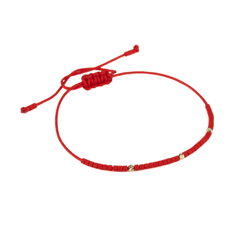 Bratara Kadras cu pietre miyuki si bile din aur 14 k