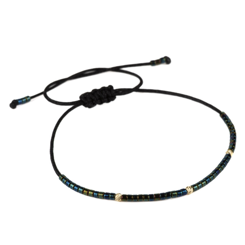 Bratara Kadras cu pietre miyuki si bile din aur 14 k