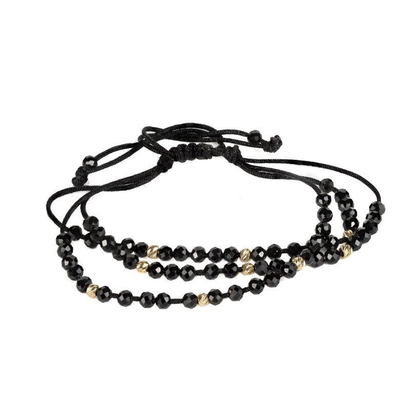 Bratara Kadras cu pietre onix ,bile de  aur 14k