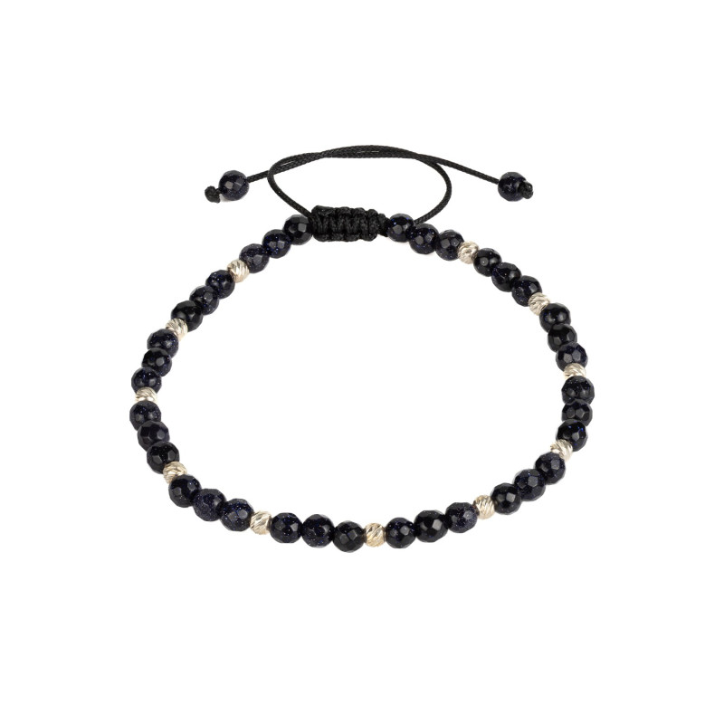 Bratara Kadras cu pietre onix si bile din argint 925