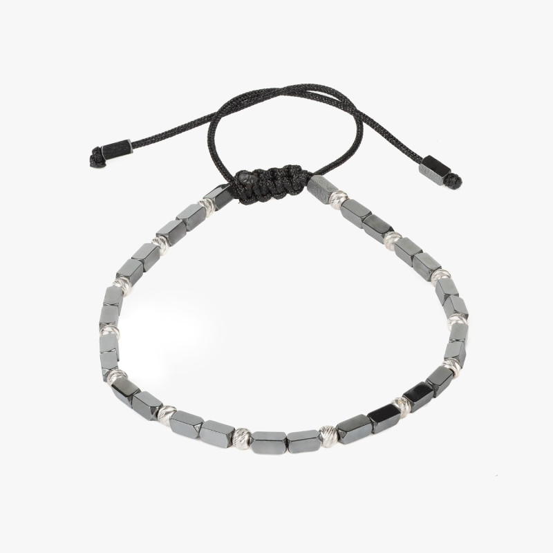 Bratara Kadras cu bile din agint 925 si pietre hematit