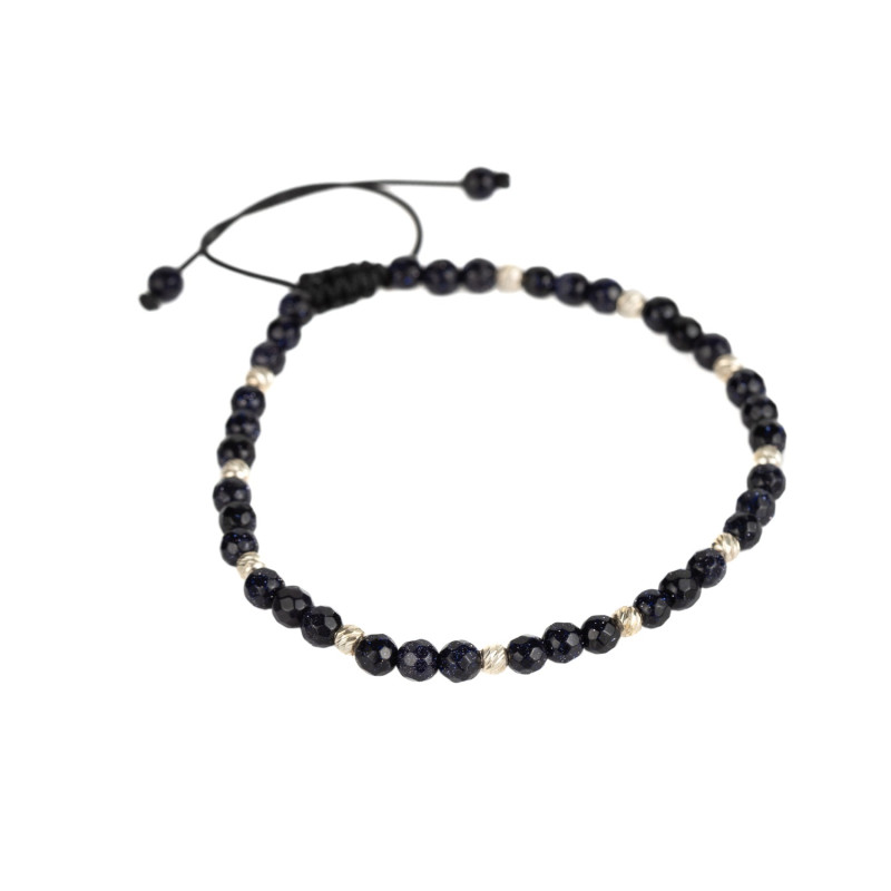 Bratara Kadras cu pietre onix si bile din argint 925