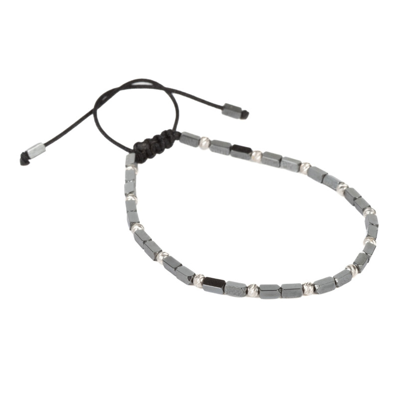 Bratara Kadras cu bile din agint 925 si pietre hematit