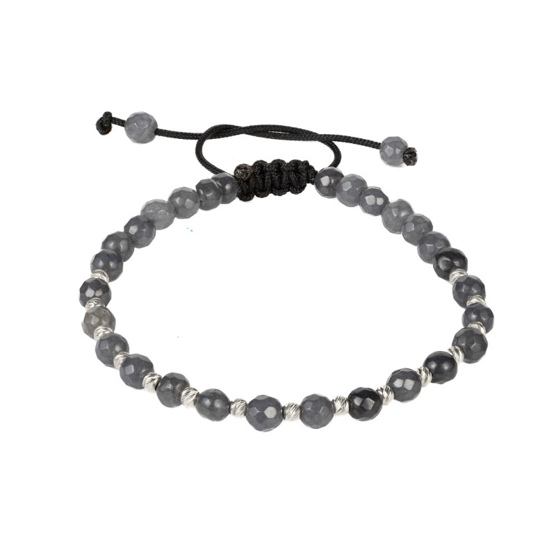 Bratara Kadras snur cu pietre jad si bile din argint 925