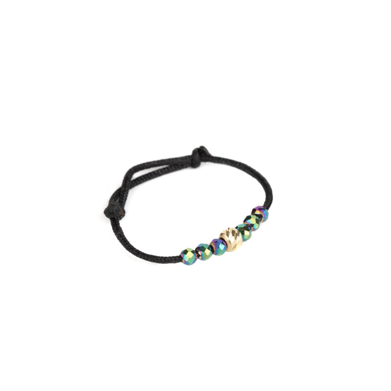 Inel Kadras cu pietre din hematit si bilute din aur 14k