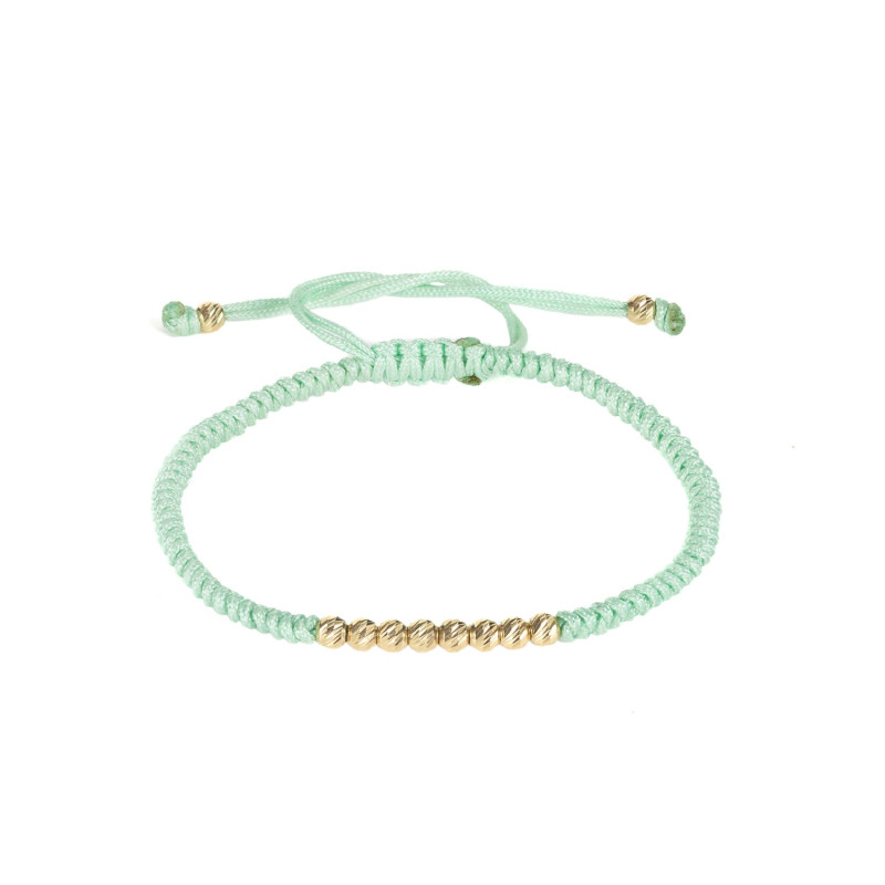 Bratara Snur Kadras cu bile de aur de 14k