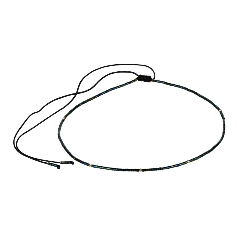 Colier Kadras cu bilute din aur de 14 k si pietre miyuki