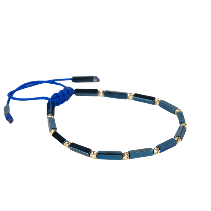 Brățară Kadras, Femei, 12 biluțe din aur 14K și pietre de hematit, 0,42g