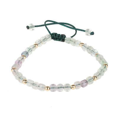 Bratara Kadras cu pietre fluorit si bile din aur 14k