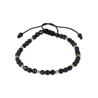 Bratara Kadras snur cu piatra soarelui si bile aur de 14k