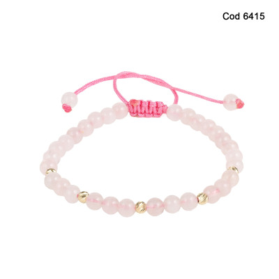 Bratara Kadras snur cu bilute din aur 14k si pietre cuart