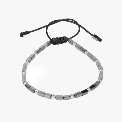 Bratara Kadras cu bile din agint 925 si pietre hematit