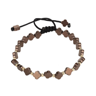 Bratara Kadras snur cu bilute din aur 14k si hematit