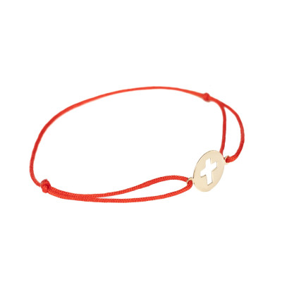 Bratara Kadras pe snur cu pandantiv de aur 14k