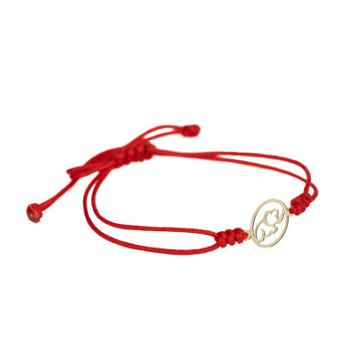 Bratara Kadras pe snur cu pandant elefant aur 14k