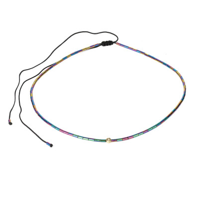 Colier Kadras cu bila din aur de 14 k si pietre hematit