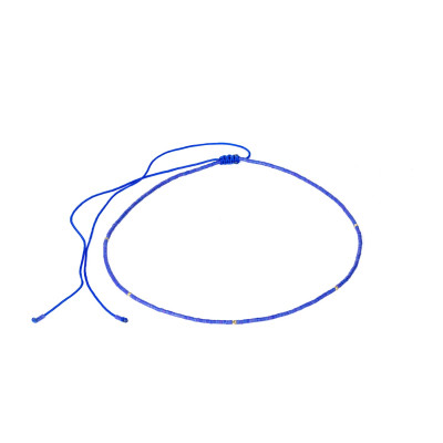 Colier Kadras cu bilute din aur de 14 k si pietre miyuki albastre