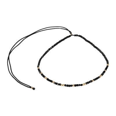 Colier Kadras cu bile din aur de 14 k si pietre onix