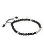 Bratara snur cu pietre din onix si bile din argint 925