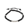 Bratara snur cu pietre din onix si bile din argint 925