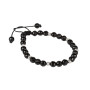 Bratara snur cu pietre din onix si 7 bile din argint 925