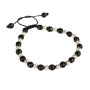 Bratara snur cu pietre onix si bile din argint 925