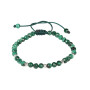 Bratara snur cu pietre malachit si bile din argint 925